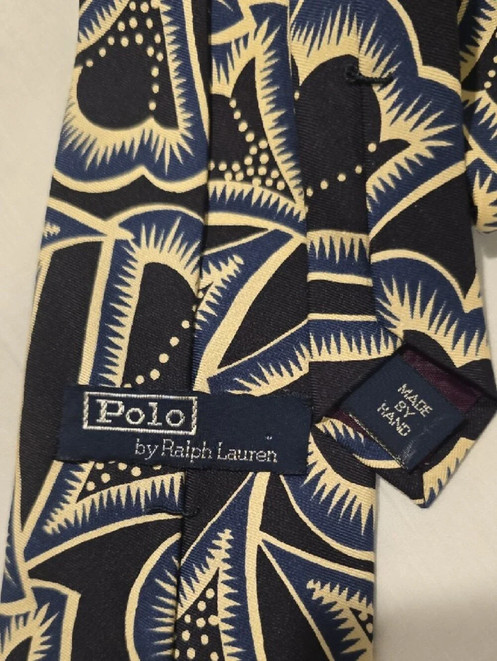Polo by Ralph Lauren Navy and Cream Floral Silk Tie